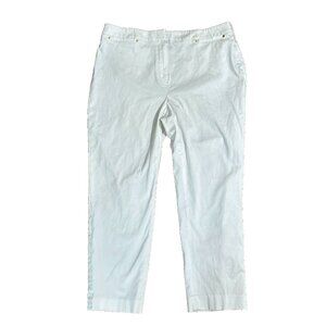 NWT Vtg Jones New York Capri Dress Pant White High Raise Cropped Petite 14